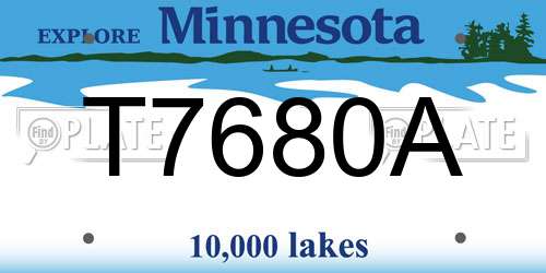 T7680A Minnesota License Plate
