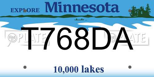T768DA Minnesota License Plate