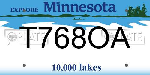 T768OA Minnesota License Plate