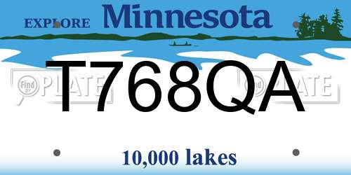 T768QA Minnesota License Plate