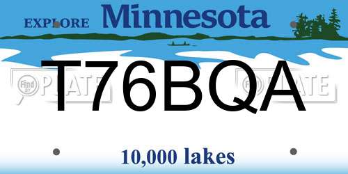 T76BQA Minnesota License Plate