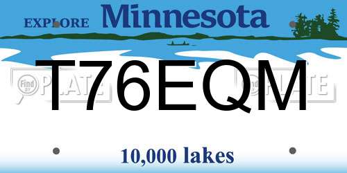 T76EQM Minnesota License Plate