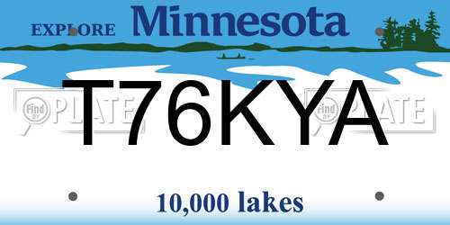 T76KYA Minnesota License Plate