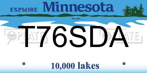 T76SDA Minnesota License Plate