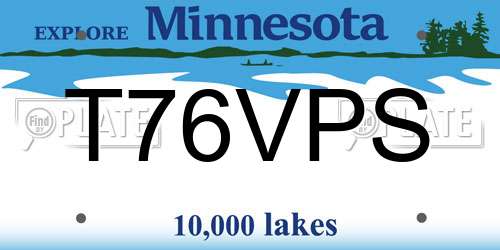 T76VPS Minnesota License Plate