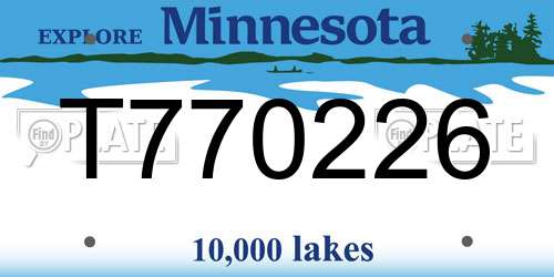 T770226 Minnesota License Plate