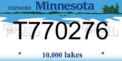 T770276 Minnesota License Plate