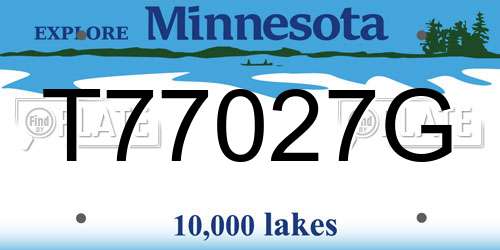 T77027G Minnesota License Plate