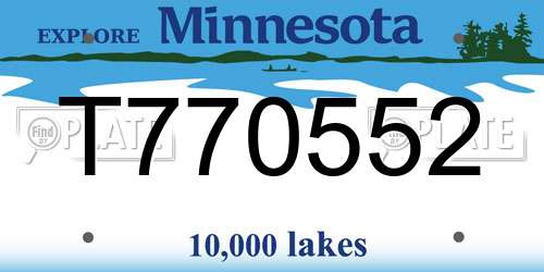 T770552 Minnesota License Plate