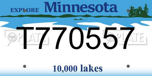 T770557 Minnesota License Plate