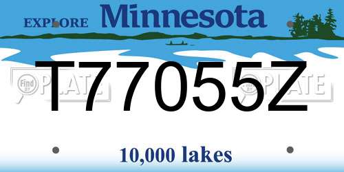 T77055Z Minnesota License Plate