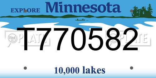 T770582 Minnesota License Plate