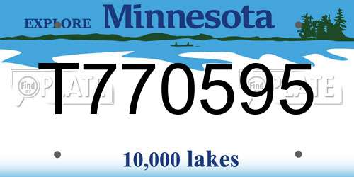 T770595 Minnesota License Plate