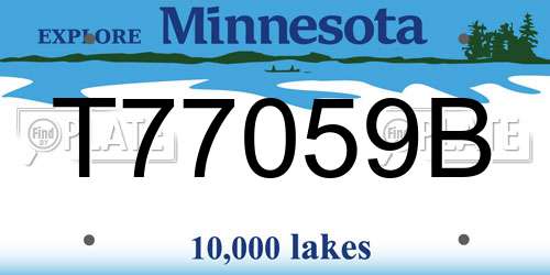 T77059B Minnesota License Plate