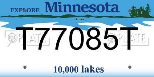 T77085T Minnesota License Plate