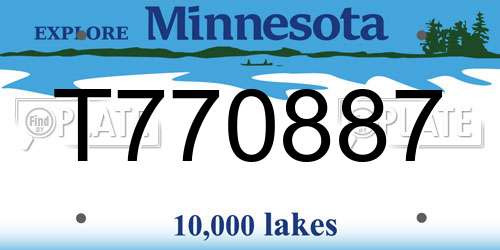 T770887 Minnesota License Plate