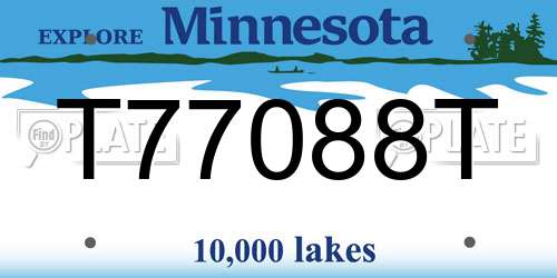 T77088T Minnesota License Plate