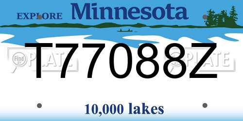 T77088Z Minnesota License Plate