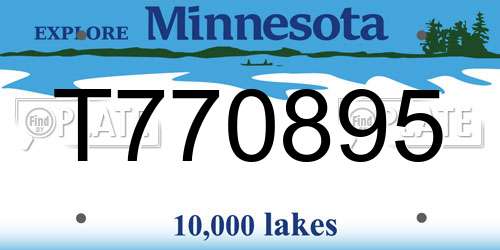 T770895 Minnesota License Plate