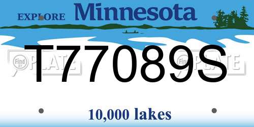 T77089S Minnesota License Plate