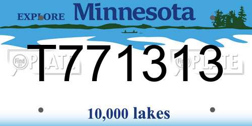 T771313 Minnesota License Plate