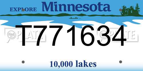 T771634 Minnesota License Plate