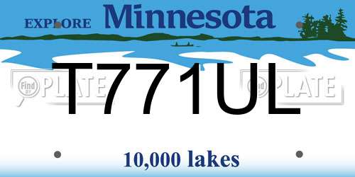 T771UL Minnesota License Plate