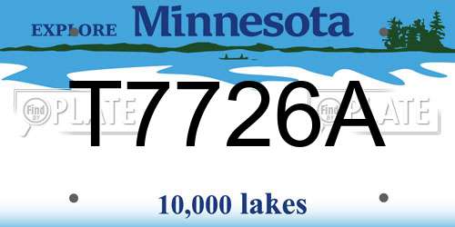 T7726A Minnesota License Plate