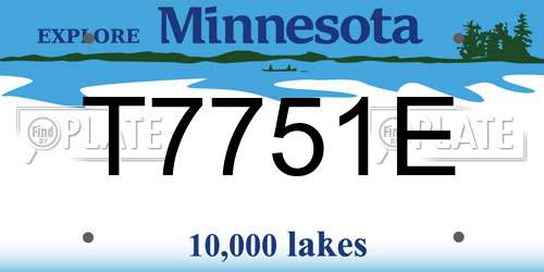 T7751E Minnesota License Plate