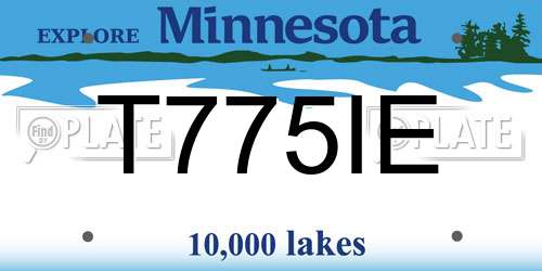 T775IE Minnesota License Plate