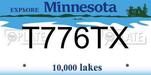 T776TX Minnesota License Plate