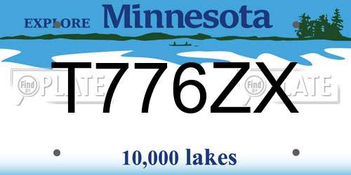 T776ZX Minnesota License Plate
