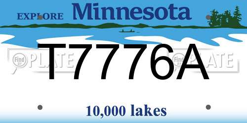 T7776A Minnesota License Plate