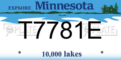 T7781E Minnesota License Plate