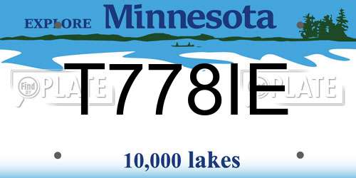 T778IE Minnesota License Plate
