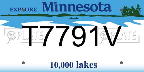 T7791V Minnesota License Plate