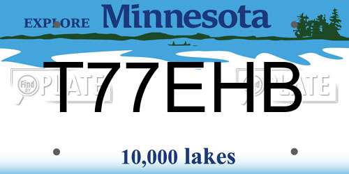 T77EHB Minnesota License Plate