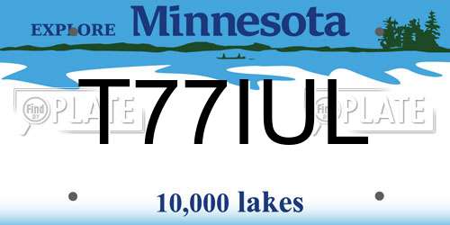 T77IUL Minnesota License Plate