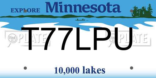 T77LPU Minnesota License Plate