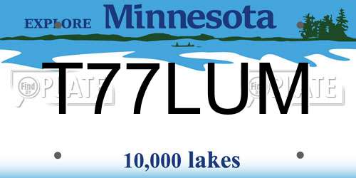 T77LUM Minnesota License Plate