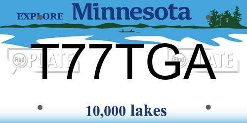 T77TGA Minnesota License Plate