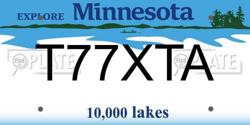 T77XTA Minnesota License Plate