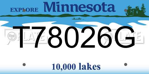 T78026G Minnesota License Plate