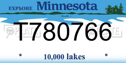 T780766 Minnesota License Plate