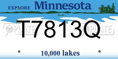 T7813Q Minnesota License Plate