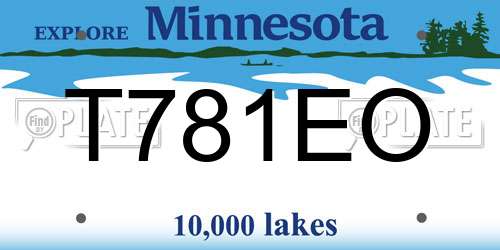 T781EO Minnesota License Plate