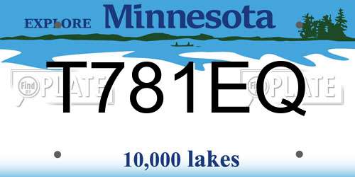 T781EQ Minnesota License Plate