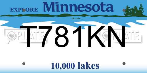 T781KN Minnesota License Plate