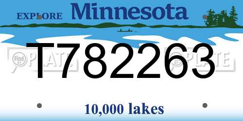 T782263 Minnesota License Plate