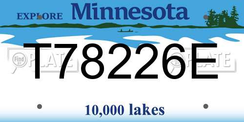 T78226E Minnesota License Plate